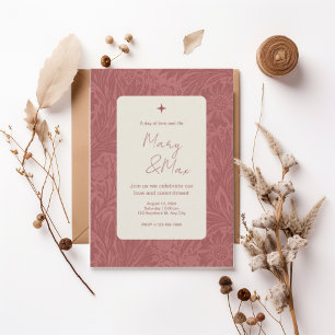 Terracotta Floral Wedding Invitation