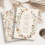 Terracotta Floral Wedding Invitation<br><div class="desc">This stylish & elegant wedding invitation features gorgeous hand-painted watercolor wildflowers arranged as a lovely wreath with a lovely pattern on the back. Find matching items in the Tan Boho Wildflower Wedding Collection.</div>