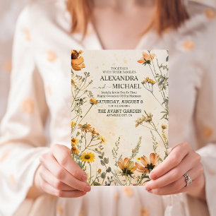 Terracotta Floral Wedding Invitation