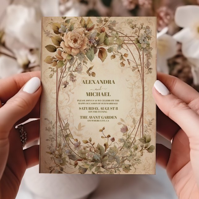 Terracotta Floral Wedding Invitation (Creator Uploaded)