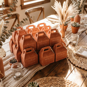Terracotta Floral Wedding Thank you Favour Box