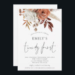 Terracotta Florals Twenty First Birthday Party Invitation<br><div class="desc">Terracotta Florals Twenty First Birthday Invitation.. Beautiful flowers to invite your guests to celebrate your 21st birthday. An elegant set script for the occasion and easily personalise the rest of the text to your own requirements.</div>