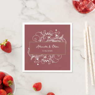 Terracotta Flourish Bridal Shower Napkins