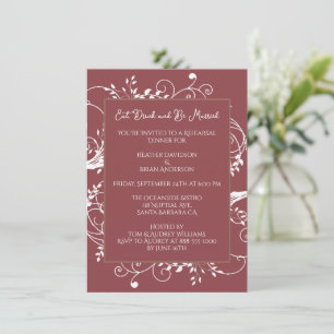 Terracotta Flourish Rehearsal Dinner Invitation