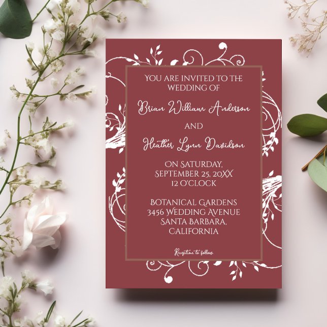 Terracotta Flourish Wedding Invitation (Terracotta Flourish Wedding Invitation)