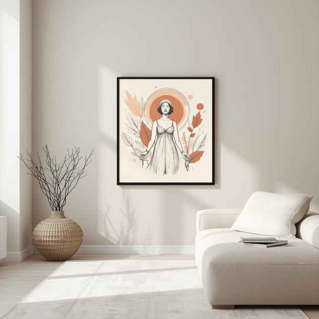 Terracotta Flow – Botanical Abstract Balance I Poster (Creator Uploaded)