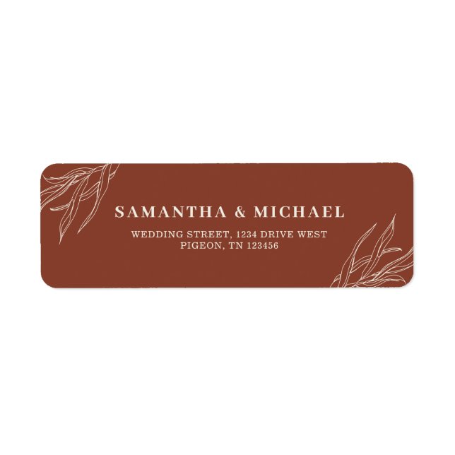 Terracotta Flower Leaf Frame Wedding address (Front)