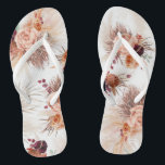 Terracotta Flowers and Pampas Grass Seaside Jandals<br><div class="desc">Terracotta flowers and pampas grass elegant flip flops for any party</div>