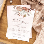 Terracotta Flowers Boho Fall Earthy Bridal Shower Invitation<br><div class="desc">Modern bohemian style bridal shower invitations featuring watercolor flowers and fall leaves in earthy tones like rust brown,  burnt orange and terracotta. Perfect choice for autumn weddings.</div>