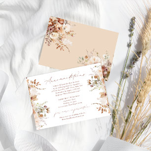 Terracotta Flowers Boho Wedding Accommodation  Enclosure Card