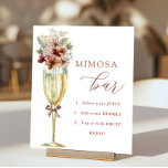 Terracotta Flowers & Champagne Mimosa Bar Shower Poster<br><div class="desc">Change the directions and personalise using the template form.</div>