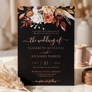 Terracotta Flowers Fall Black Wedding Rose Gold
