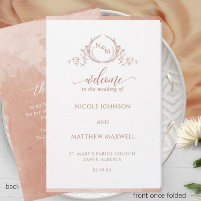 Terracotta Folded Wedding Ceremony Program (Creator Uploaded)