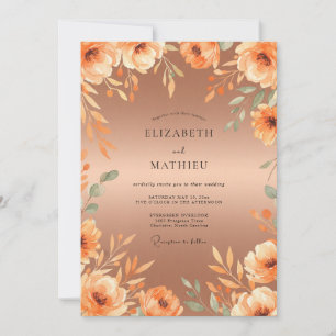 Terracotta Foliage Sage Wedding Invitation