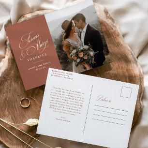 Terracotta Forever and Always Wedding Thank You Postcard