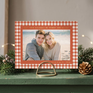 Terracotta Gingham Frame Photo