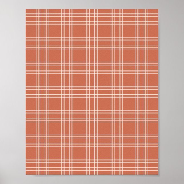 Terracotta Gingham Poster (Front)