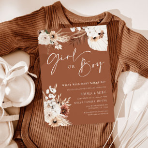 Terracotta Girl or Boy Gender Reveal Invitation