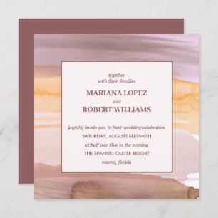 Terracotta Gold Bohemian Wedding Invitation