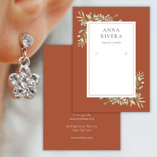 Terracotta Gold Greenery Earring Display Card