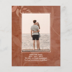 Terracotta Gold Photo Wedding Save the Date Flyer