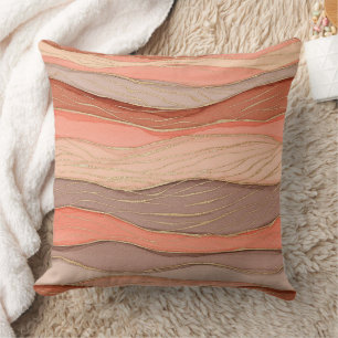Terracotta Gold Vein Marble - Warm Luxury 10 Cushion