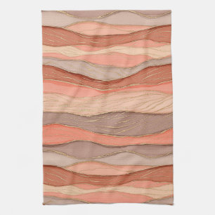 Terracotta Gold Vein Marble - Warm Luxury (10) Tea Towel
