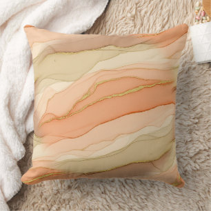Terracotta Gold Vein Marble - Warm Luxury (3) Cushion