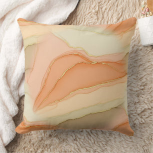 Terracotta Gold Vein Marble - Warm Luxury (4) Cushion