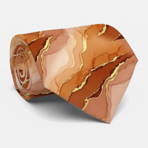 Terracotta Gold Vein Marble - Warm Luxury (6) Tie