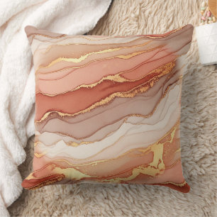 Terracotta Gold Vein Marble - Warm Luxury (8) Cushion