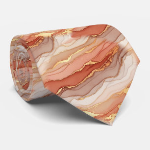 Terracotta Gold Vein Marble - Warm Luxury (8) Tie