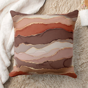 Terracotta Gold Vein Marble - Warm Luxury Cushion
