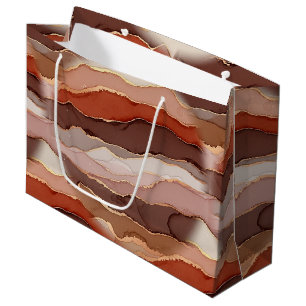Terracotta Gold Vein Marble - Warm Luxury Large Gift Bag