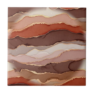Terracotta Gold Vein Marble - Warm Luxury Tile