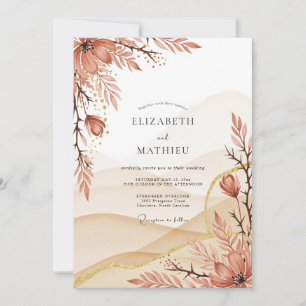 Terracotta Graceful Desert Wedding Invitation