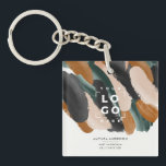 Terracotta green modern minimal photo abstract key ring<br><div class="desc">Terracotta,  green,  black,  beige natural modern minimal photo abstract paint effect name tag logo keychain design.</div>