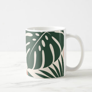 Terracotta Green Tropical Leaf Silhouette Coffee Mug