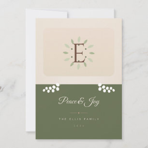 Terracotta Greenery Photo 1 Photo Christmas Card