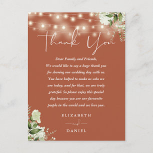 Terracotta Greenery Thank You Wedding Place Card