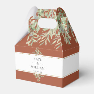 Terracotta Greenery Wedding Thank You Favour Box