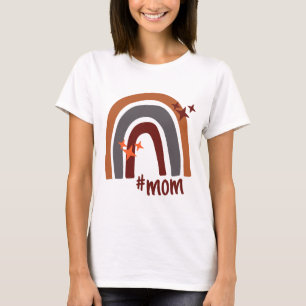 Terracotta Grey Bohemian Rainbow Personalised #mum T-Shirt