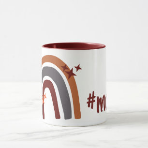 Terracotta Grey Bohemian Rainbow Personalized #mom Mug