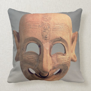 Terracotta grinning mask from San Sperate, 6th-5th Cushion