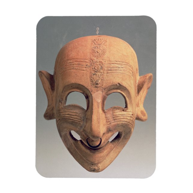 Terracotta grinning mask from San Sperate, 6th-5th Magnet (Vertical)