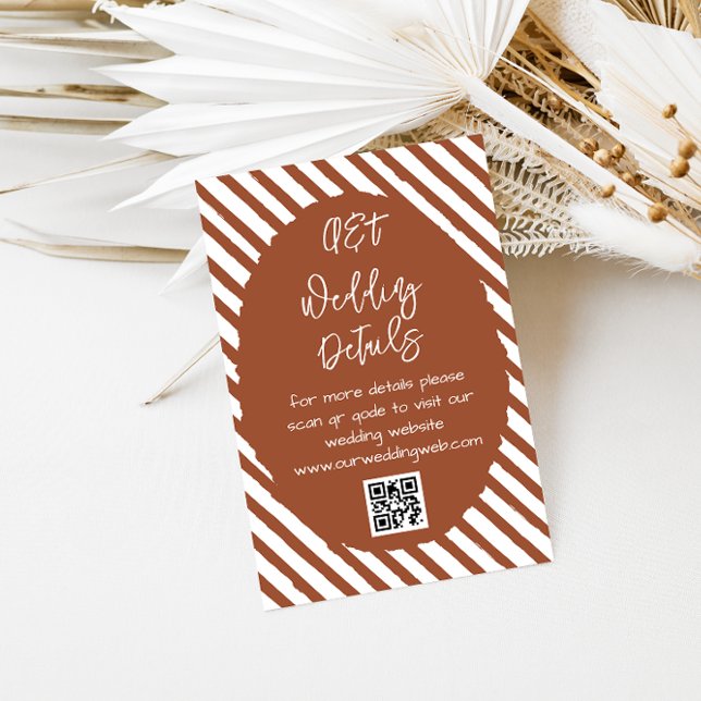 Terracotta Hand Drawn Wedding Details Enclosure Card (Creator Uploaded)