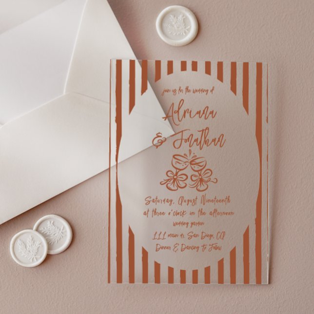 Terracotta Hand Painted Wedding Acrylic Invitations (Creator Uploaded)