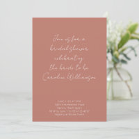 Terracotta Handwriting Script Trendy Bridal Shower
