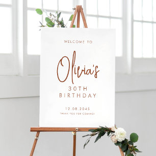 Terracotta Handwritten 30th Birthday Welcome Poster