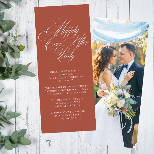 Terracotta Happily Ever After Reception Invitation (Creator Uploaded)
